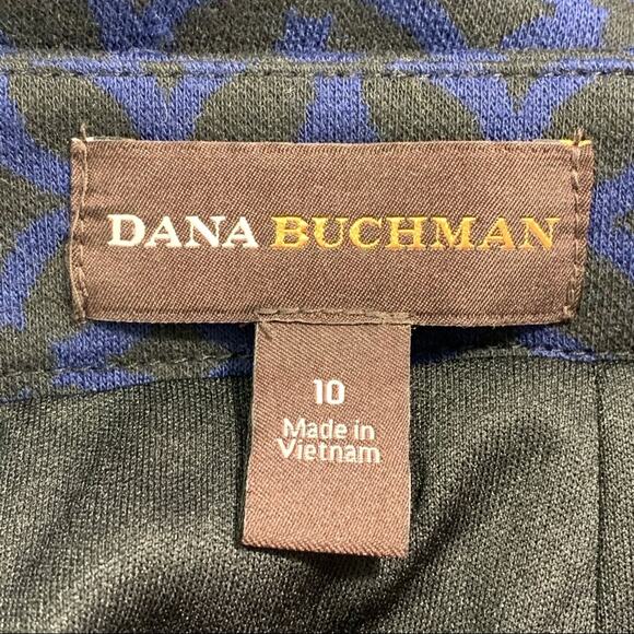 50% OFF Dana Buchman Skirt Diamond Pattern Pencil Blue Black Knee Length - Picture 5 of 7